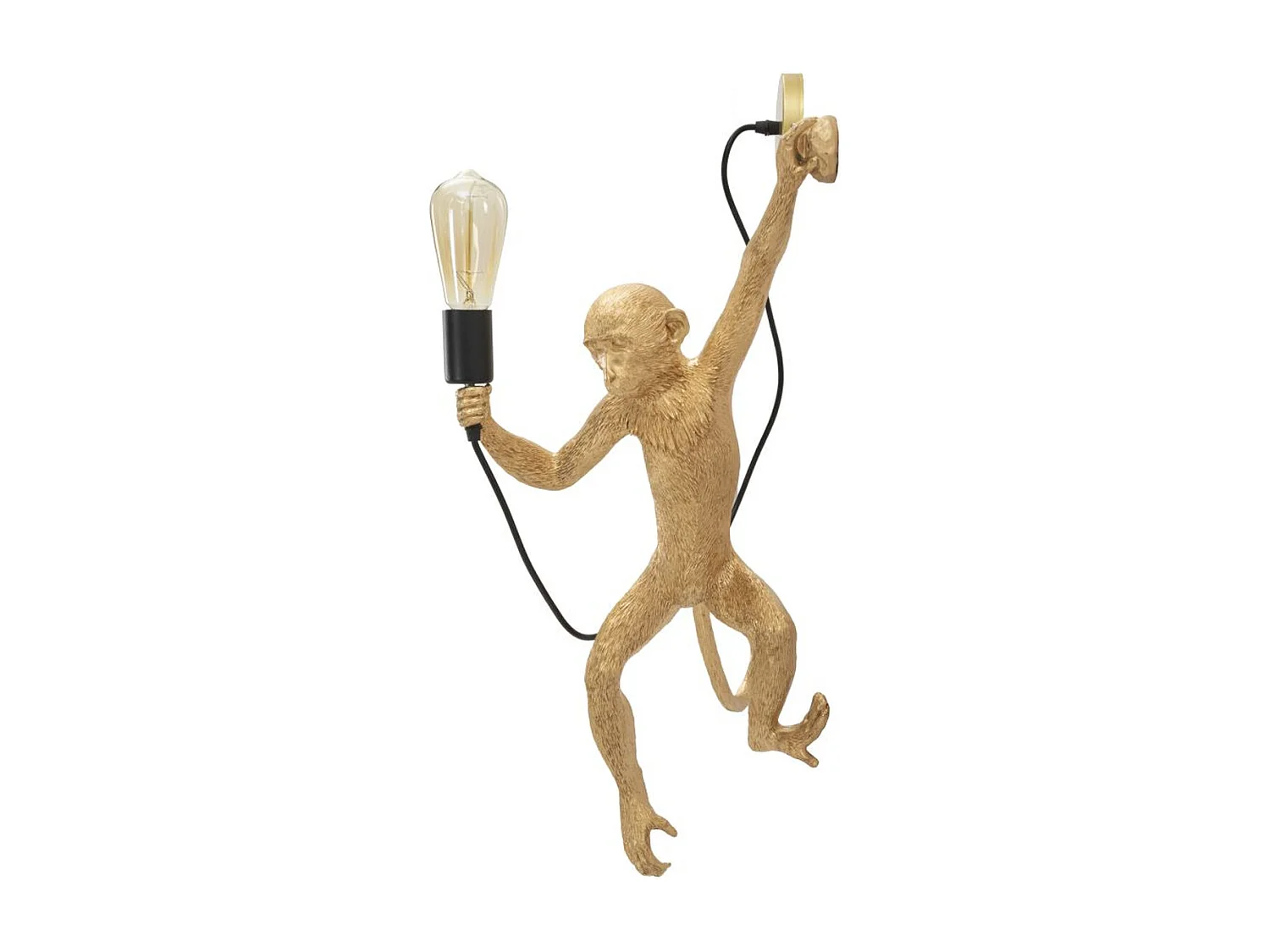 Lampa ścienna Małpa 5, Złoto, 32x32x64 cm, Seven Design