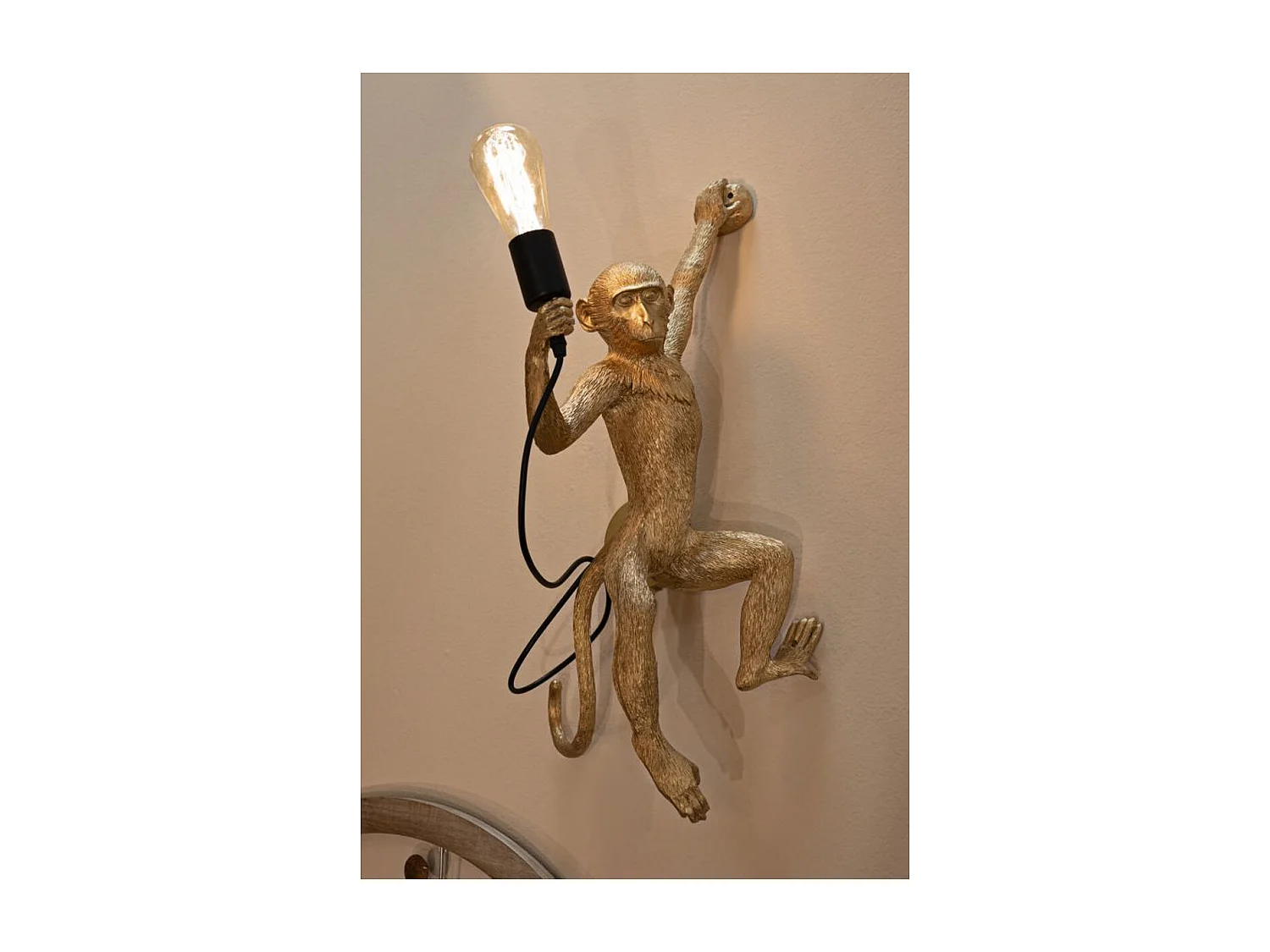 Lampa ścienna Małpa 5, Złoto, 32x32x64 cm, Seven Design