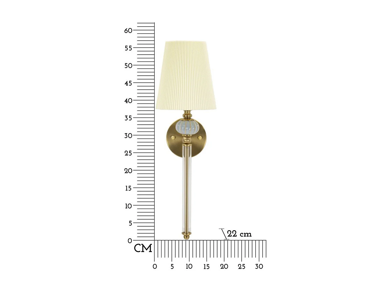 Wandlamp MF913, Wit, 17x22x57 cm, Epikasa