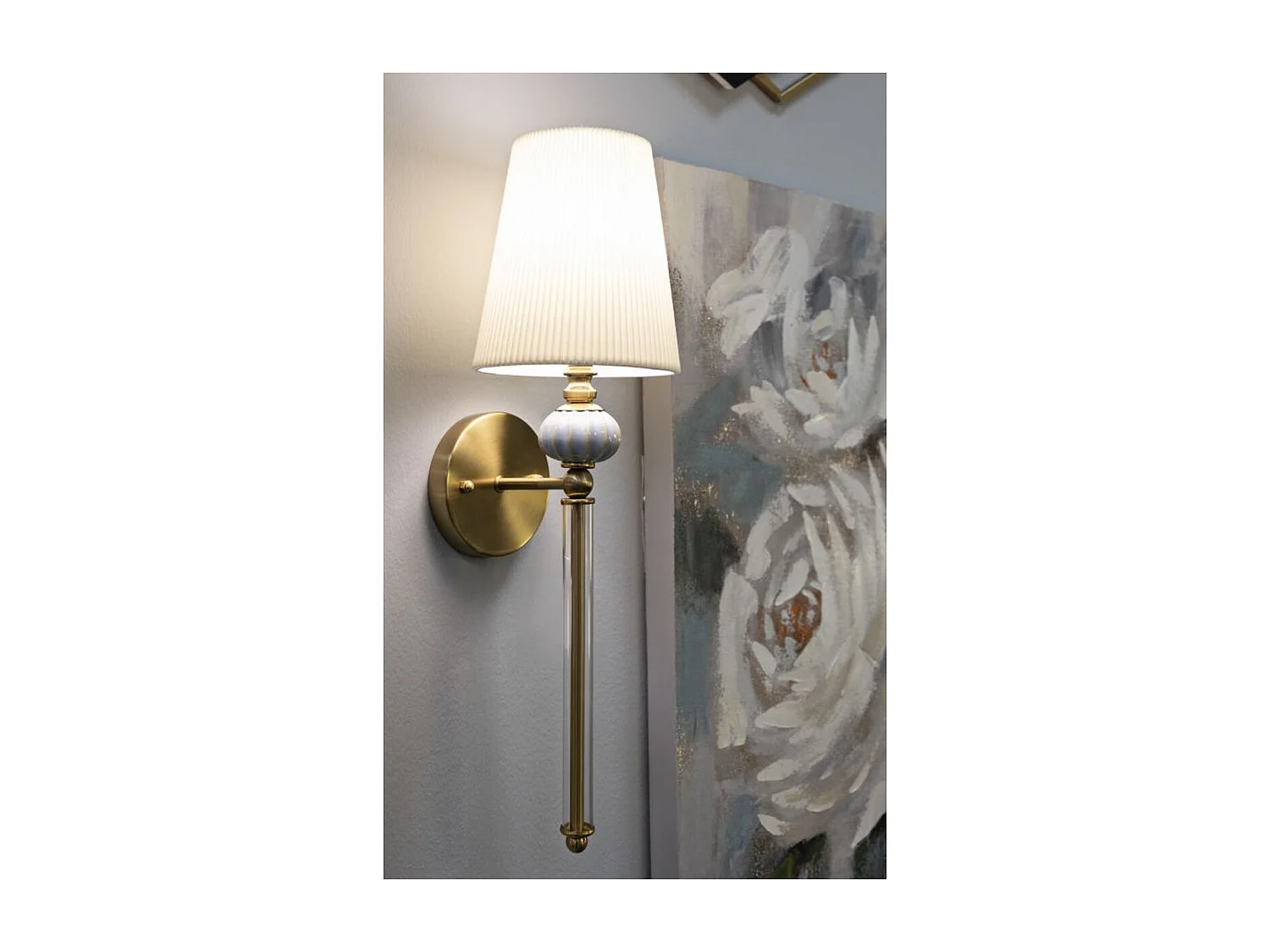 Lampa ścienna MF913, Biały, 17x22x57 cm, Seven Design