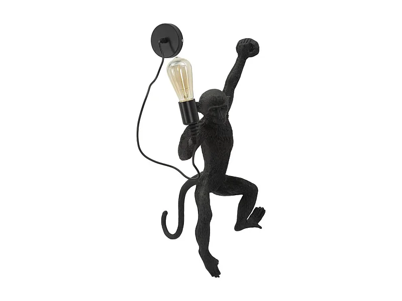 Lampada a Parete Scimmia 4, Nero, 32x32x64 cm, Epikasa