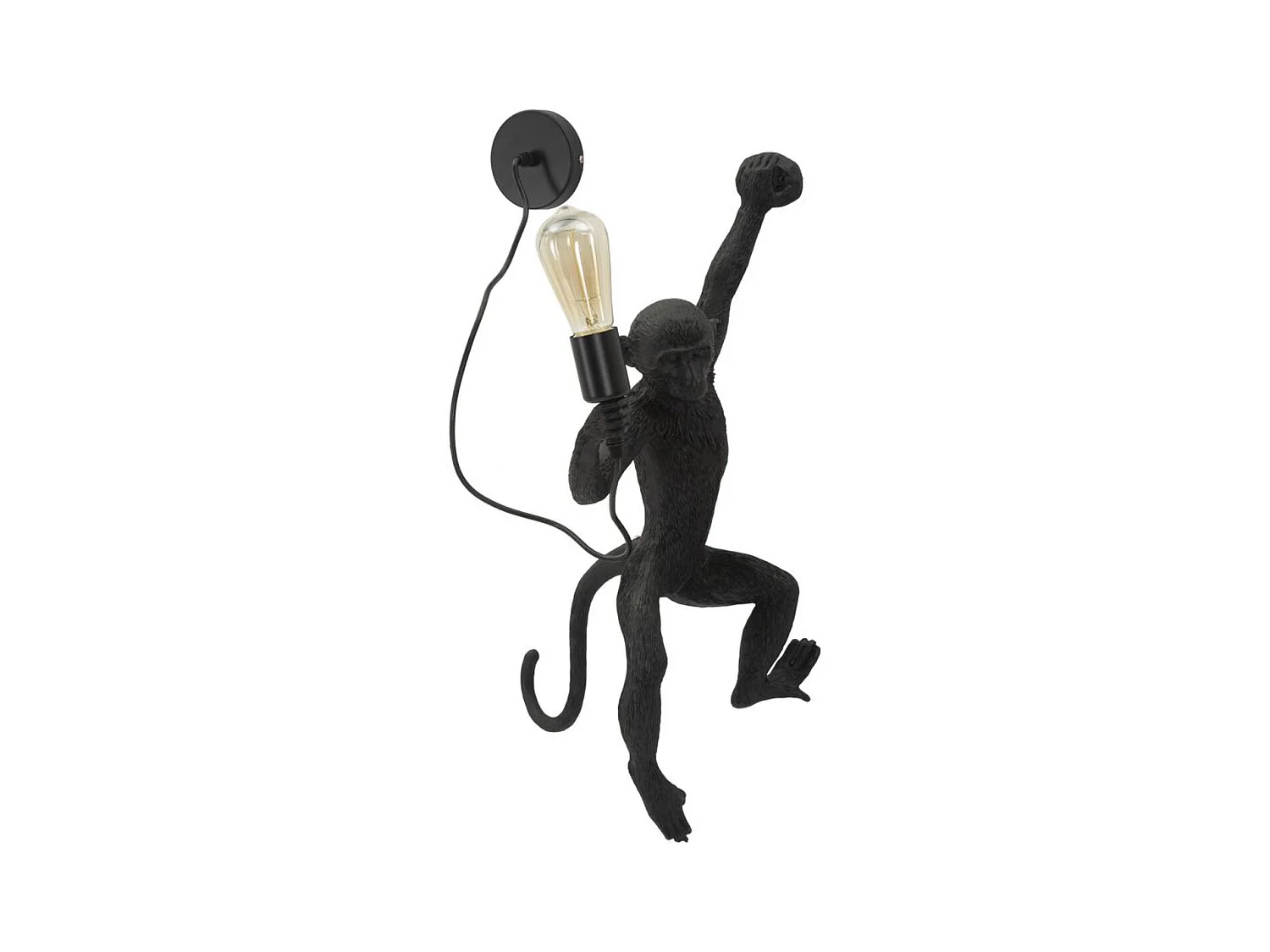 Wandlamp Aap 4, Zwart, 32x32x64 cm, Epikasa