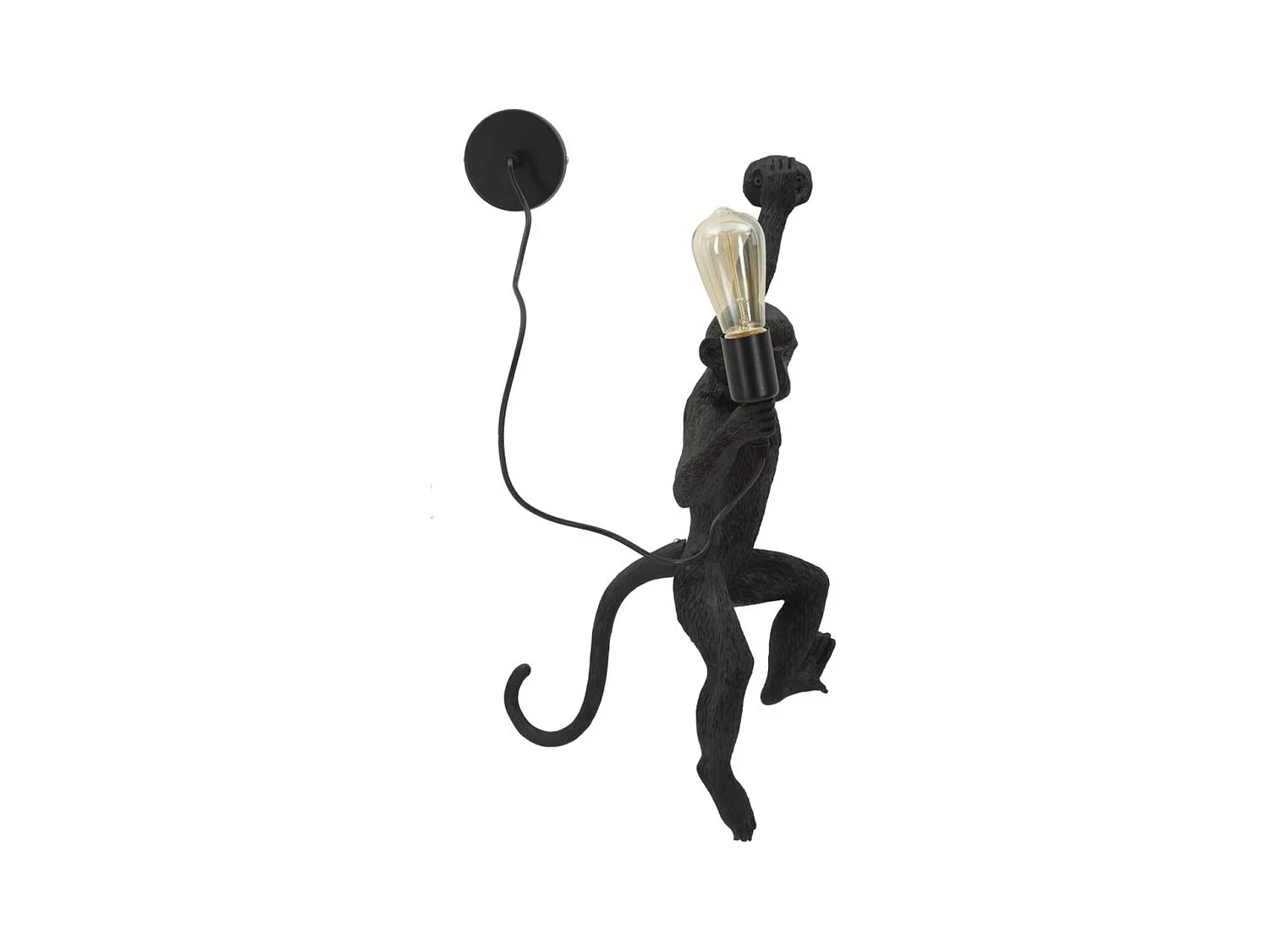 Wandlamp Aap 4, Zwart, 32x32x64 cm, Epikasa