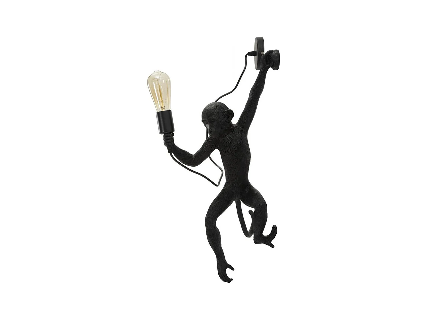 Wandlamp Aap 4, Zwart, 32x32x64 cm, Epikasa