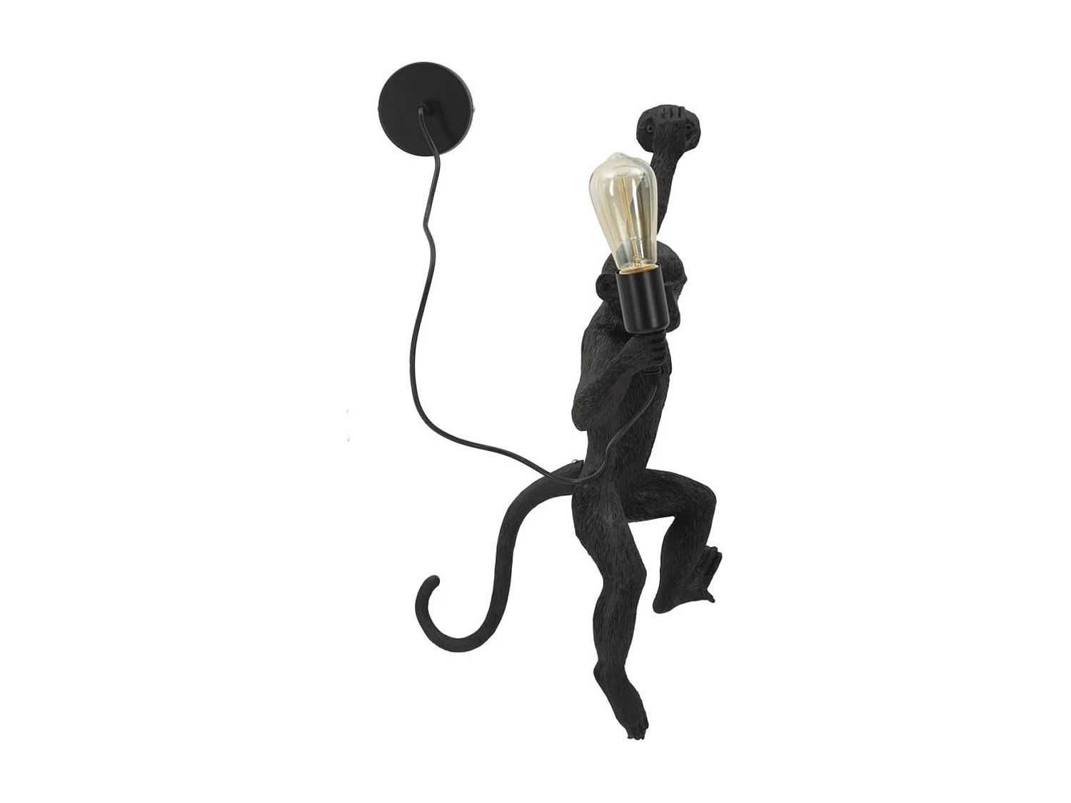 Lampa ścienna Małpa 4, Czarny, 32x32x64 cm, Seven Design