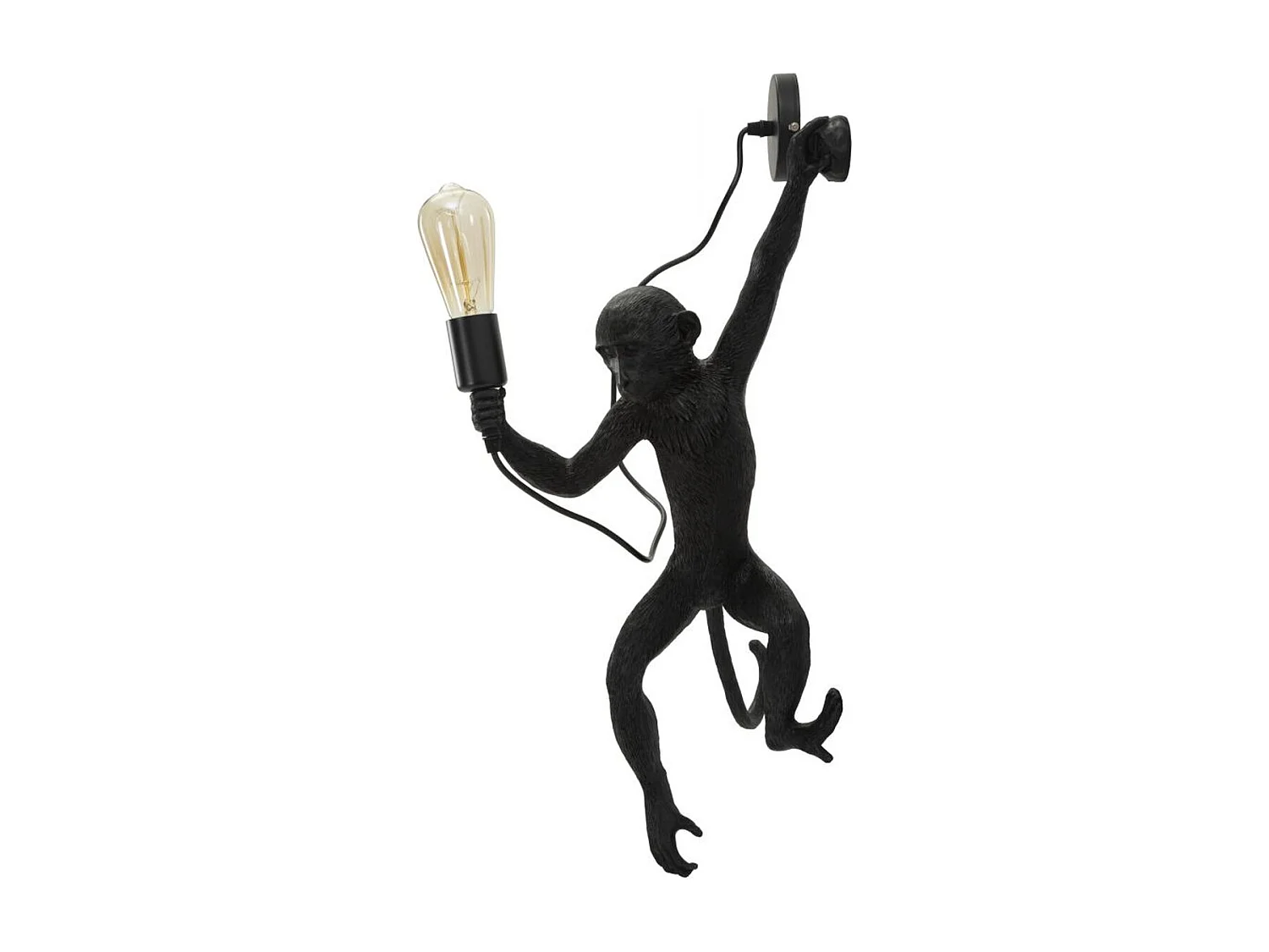 Lampa ścienna Małpa 4, Czarny, 32x32x64 cm, Seven Design