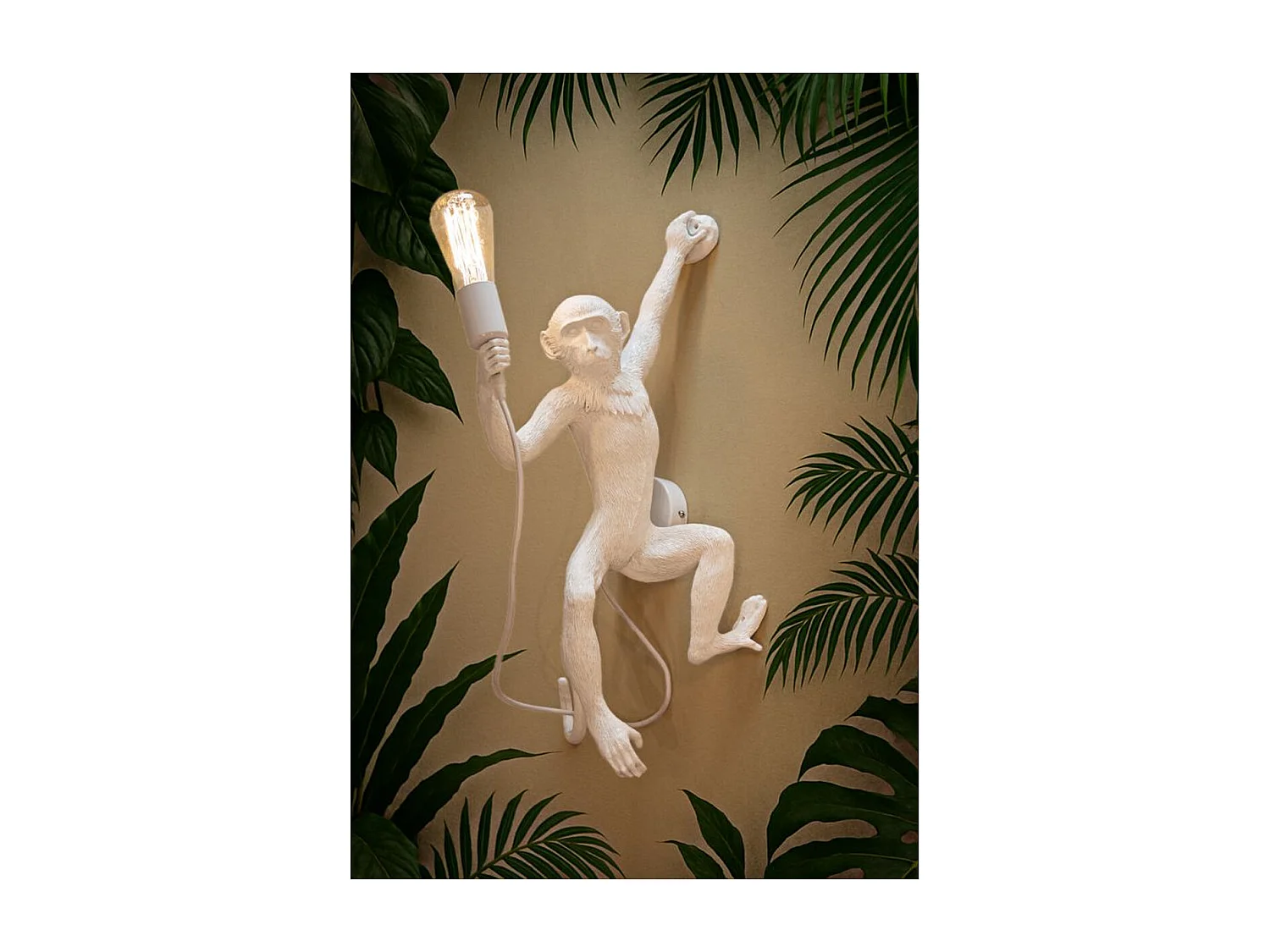 Wandlamp Aap 3, Wit, 32x32x64 cm, Epikasa