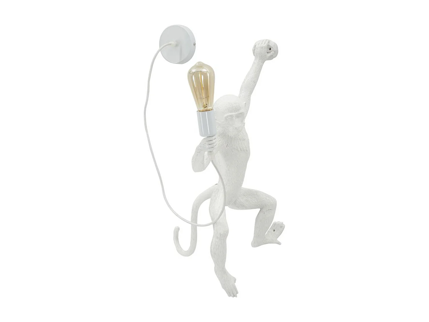 Lampa ścienna Małpa 3, Biały, 32x32x64 cm, Seven Design
