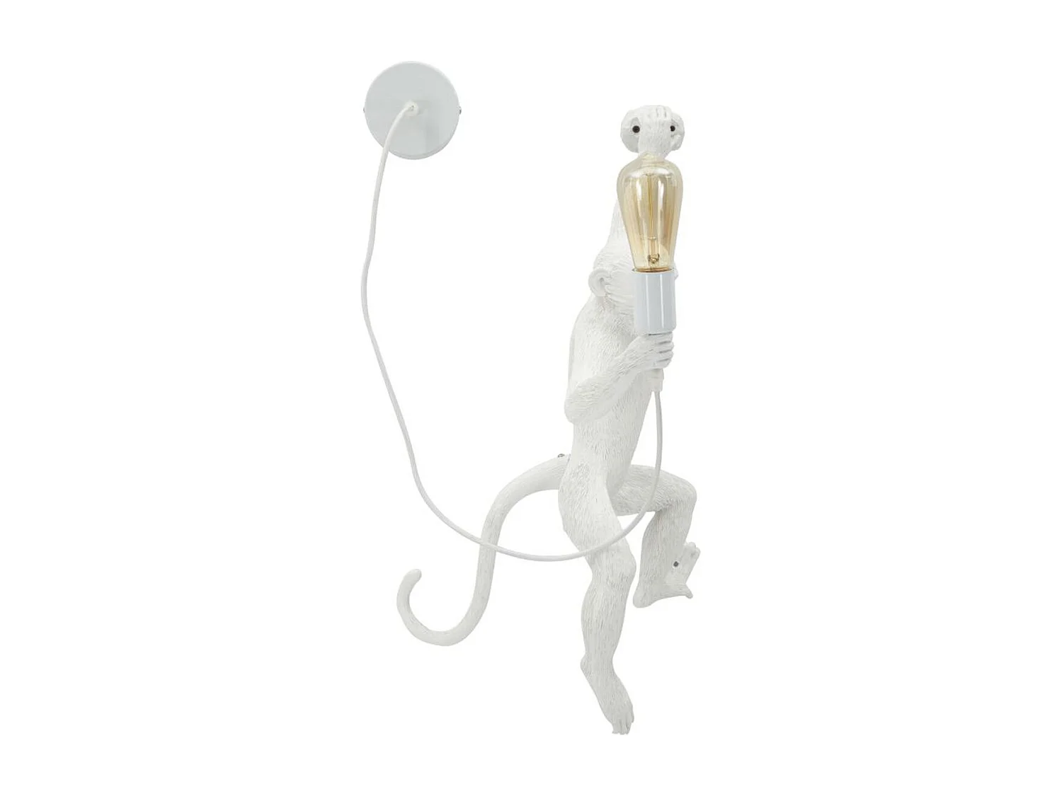 Lampa ścienna Małpa 3, Biały, 32x32x64 cm, Seven Design