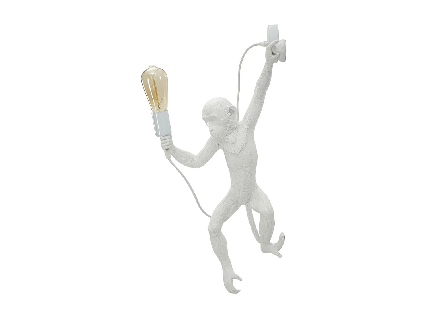 Lampa ścienna Małpa 3, Biały, 32x32x64 cm, Seven Design