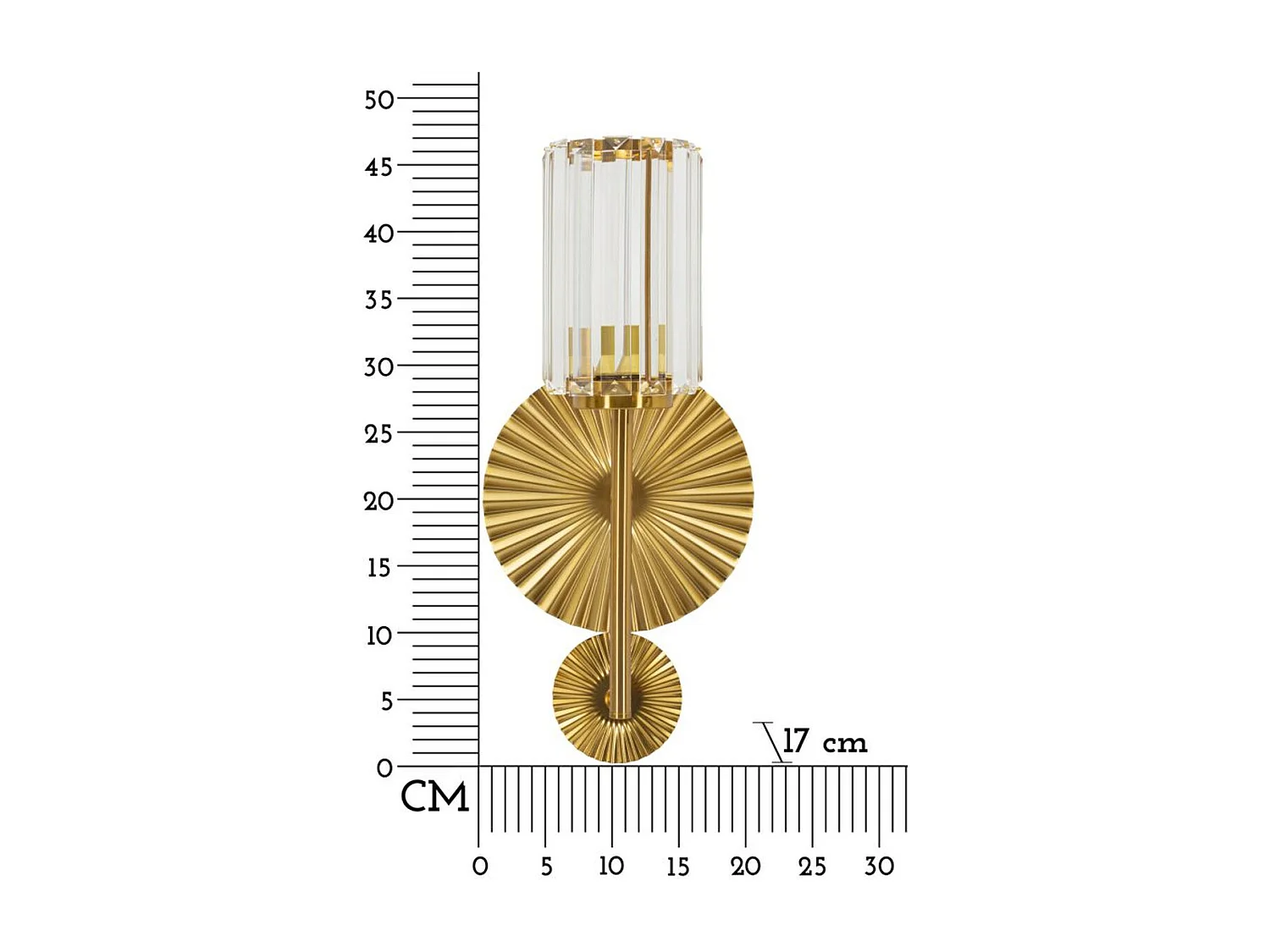 Lampa ścienna MF915, Złoto, 20x17x47 cm, Seven Design