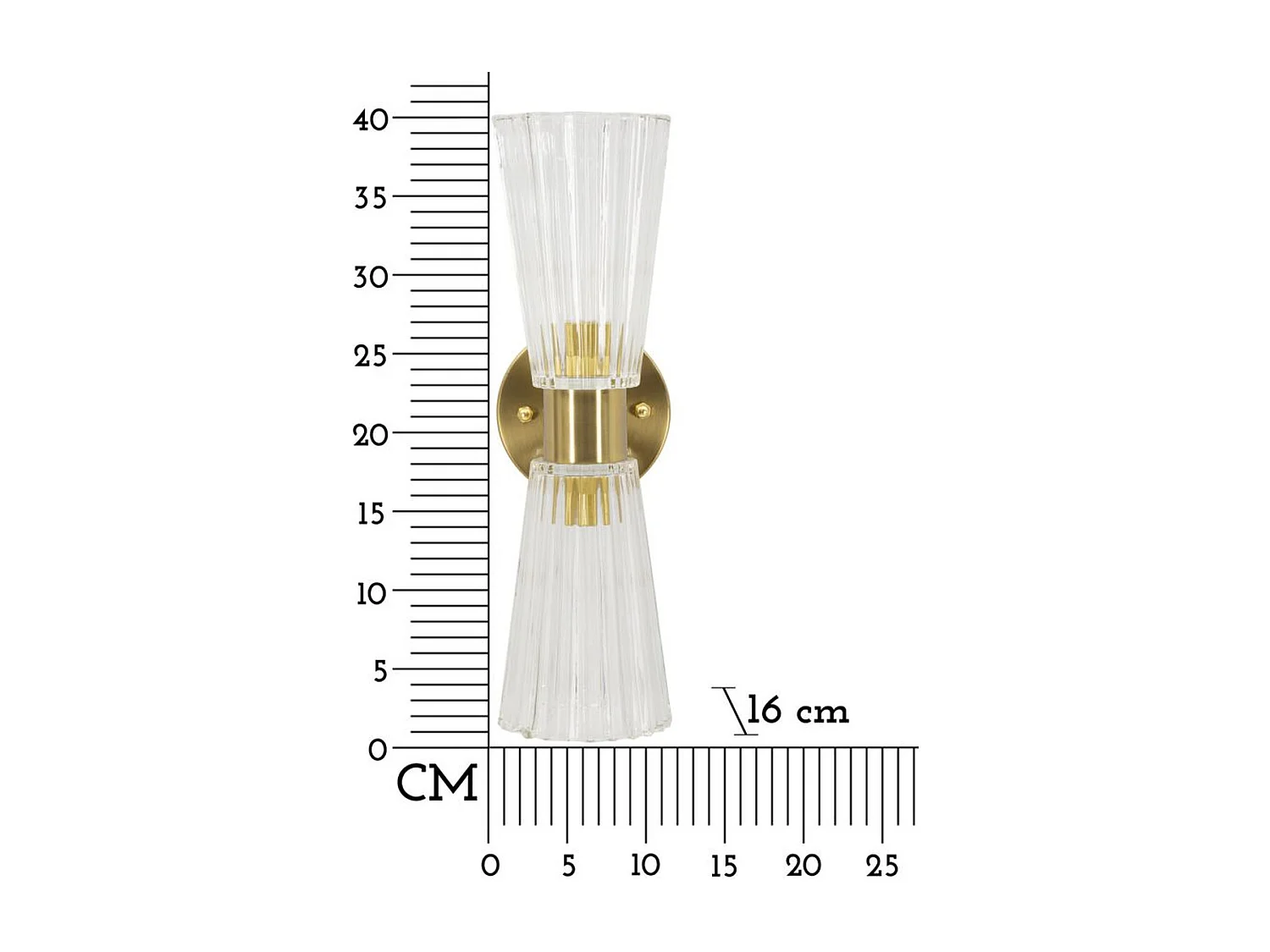 Wandlamp MF908, Goud, 11x16x40 cm, Epikasa