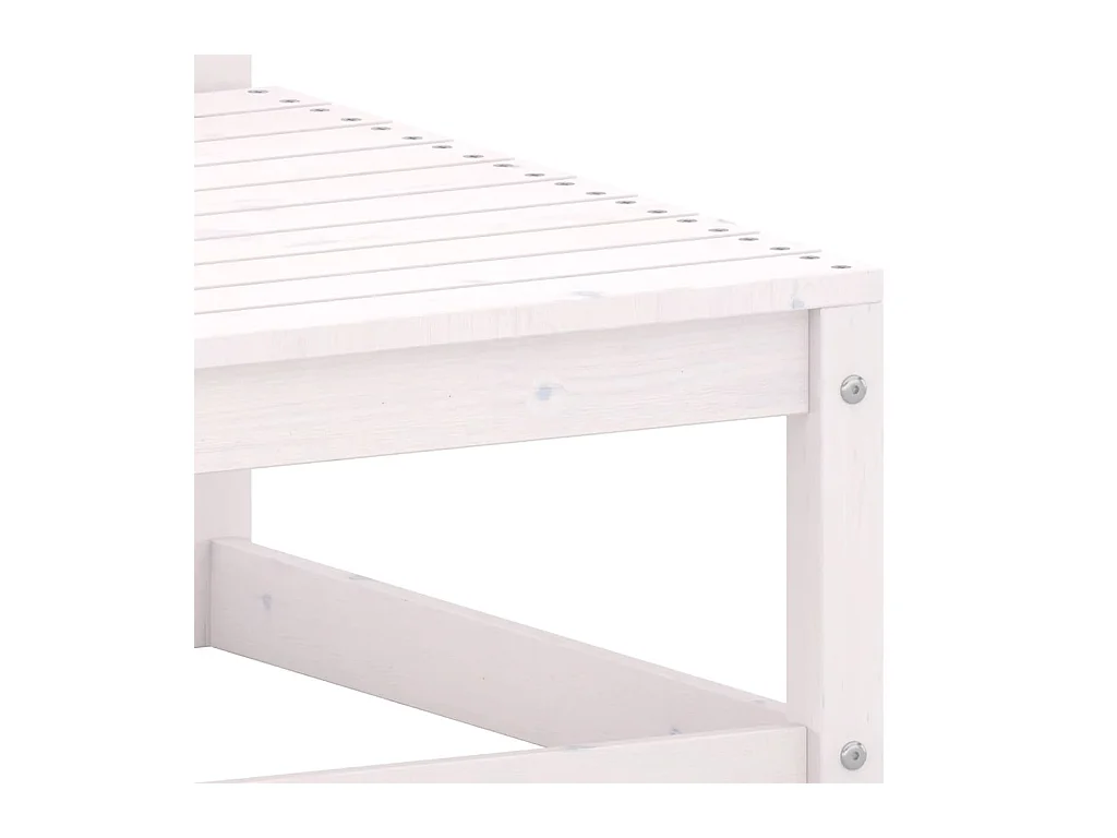 Koen  Repose-pied de jardin avec coussin Blanc Bois de pin massif