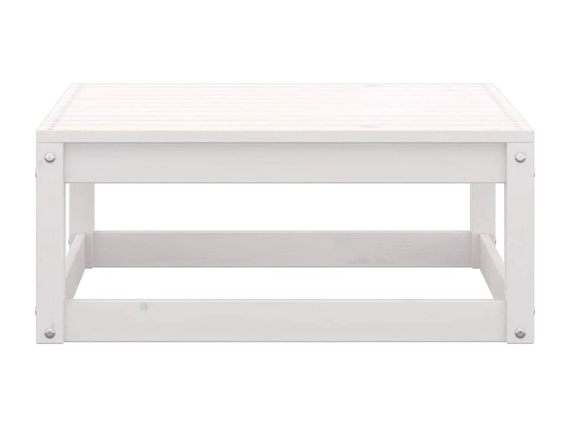 Koen  Repose-pied de jardin avec coussin Blanc Bois de pin massif