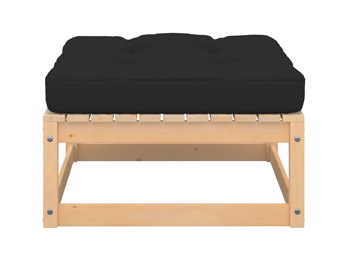 Koen  Taburetes de jardín con cojines madera maciza de pino