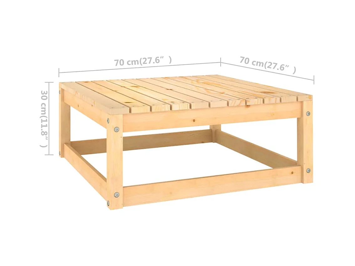 Koen  Repose-pied de jardin avec coussin Pin massif