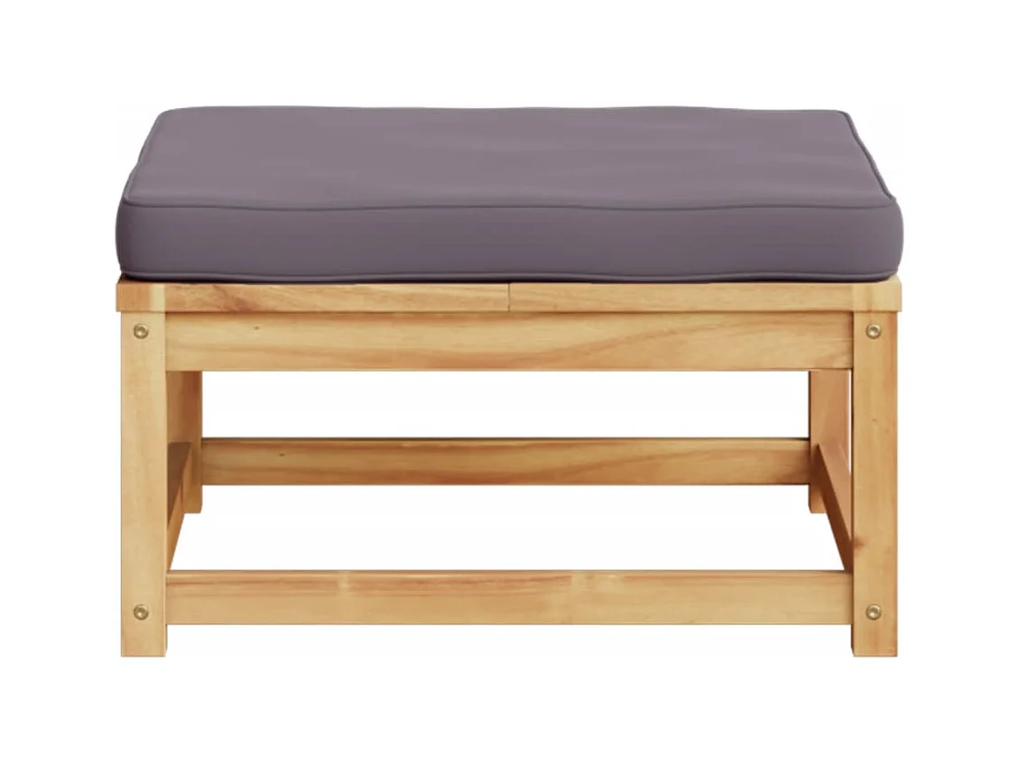 Yuki  Taburete de jardín con cojines madera maciza de acacia