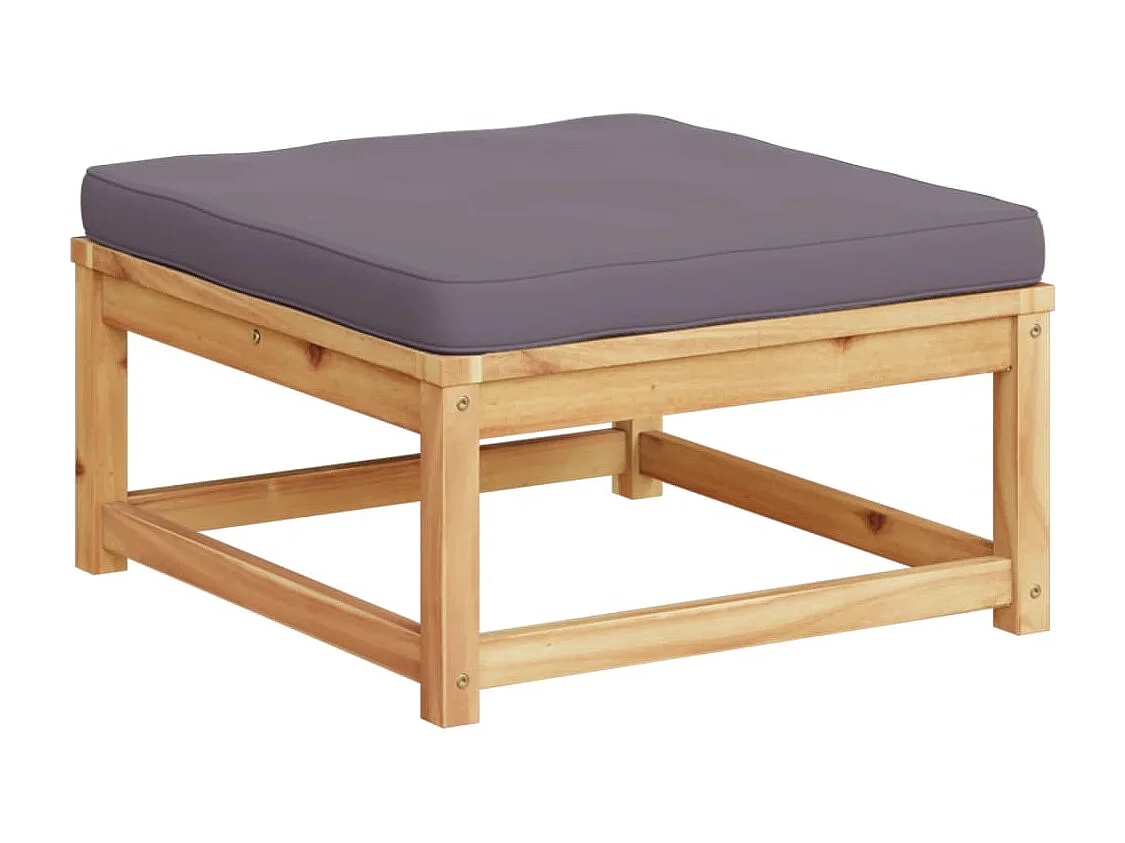 Yuki  Taburete de jardín con cojines madera maciza de acacia