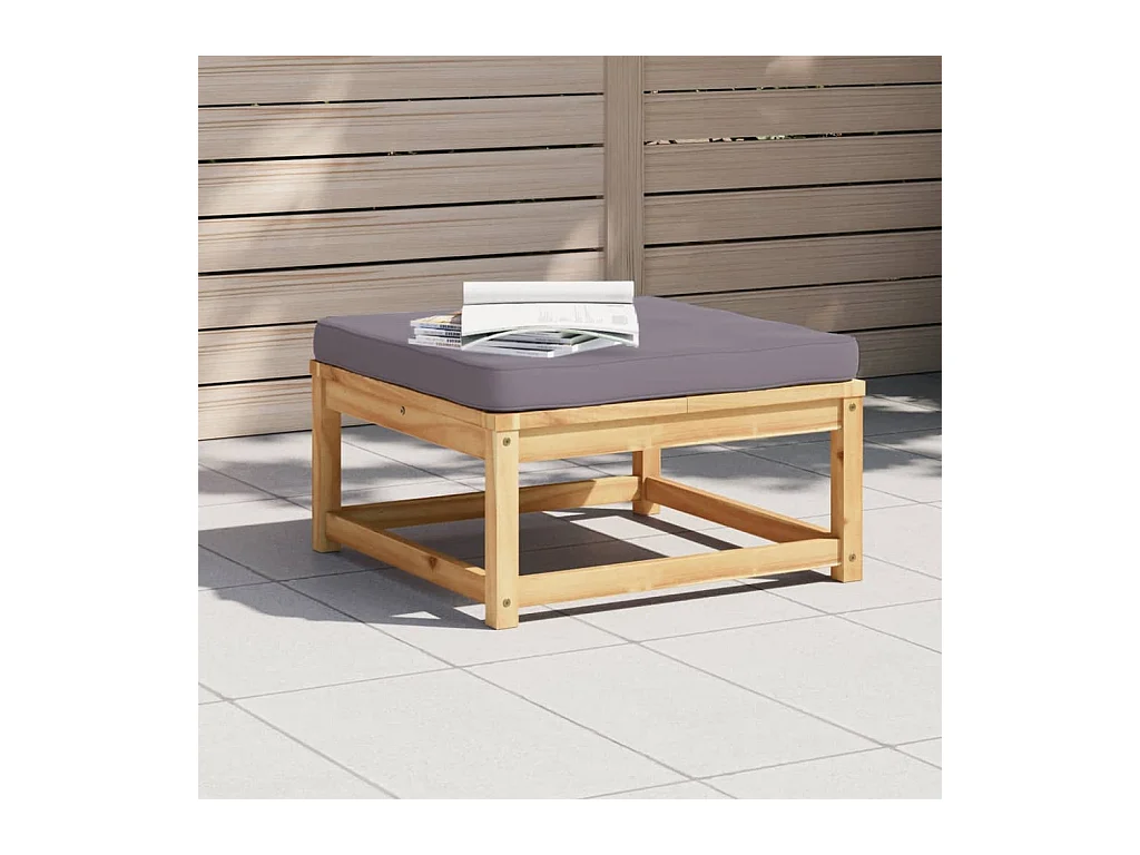 Yuki  Repose-pied de jardin avec coussins bois massif d'acacia