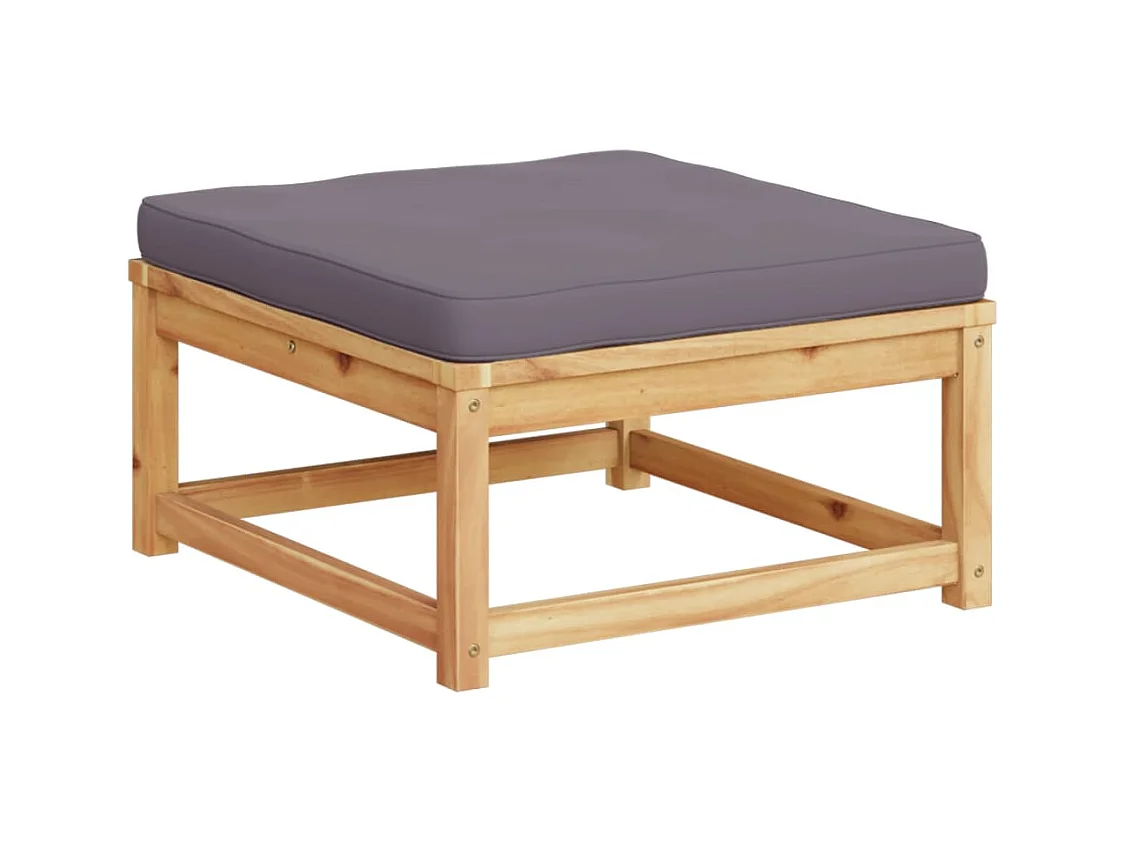 Yuki  Repose-pied de jardin avec coussins bois massif d'acacia