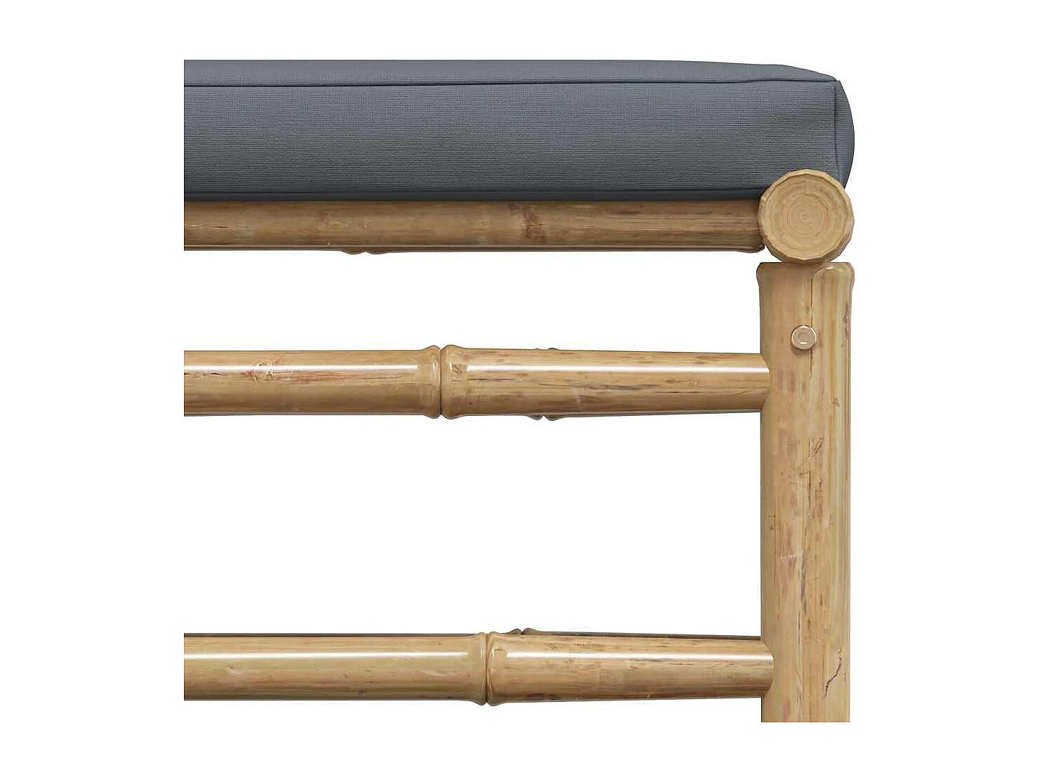 Arinda  Repose-pied de jardin avec coussin gris foncé Bambou