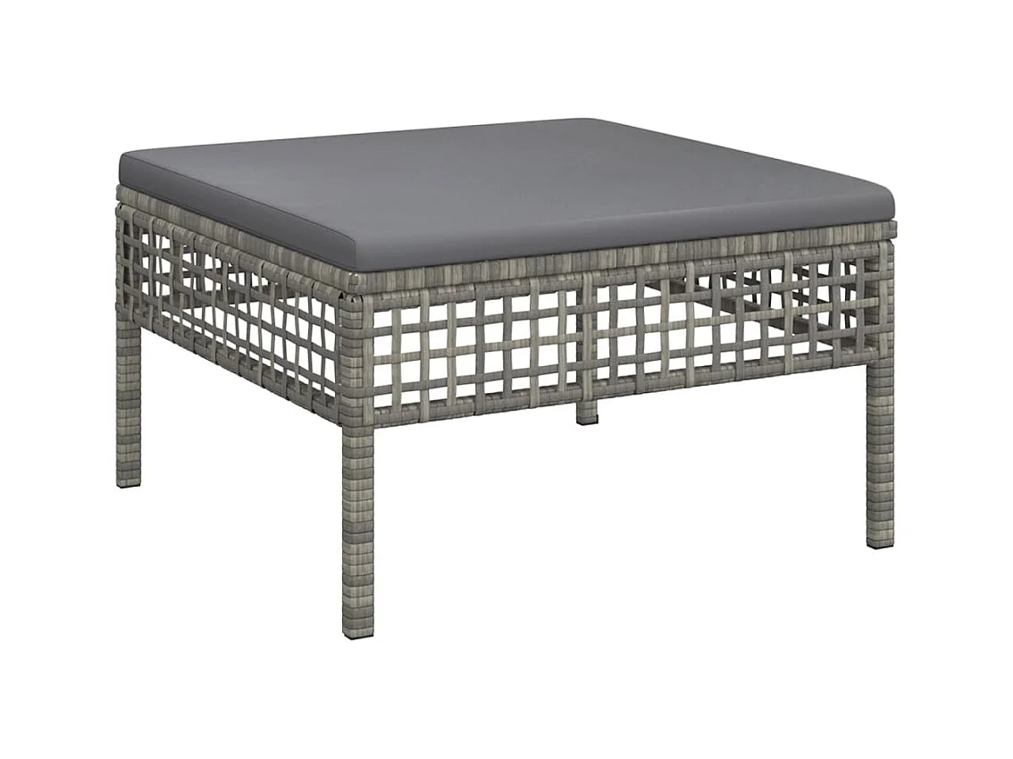 Karlee Joy  Tabouret de jardin avec coussin gris résine tressée