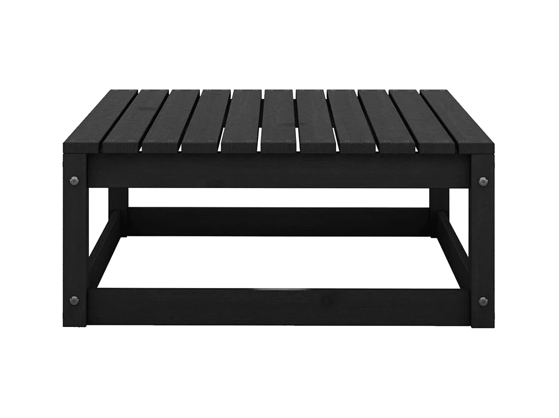 Koen  Taburetes de jardín con cojines madera maciza de pino negro