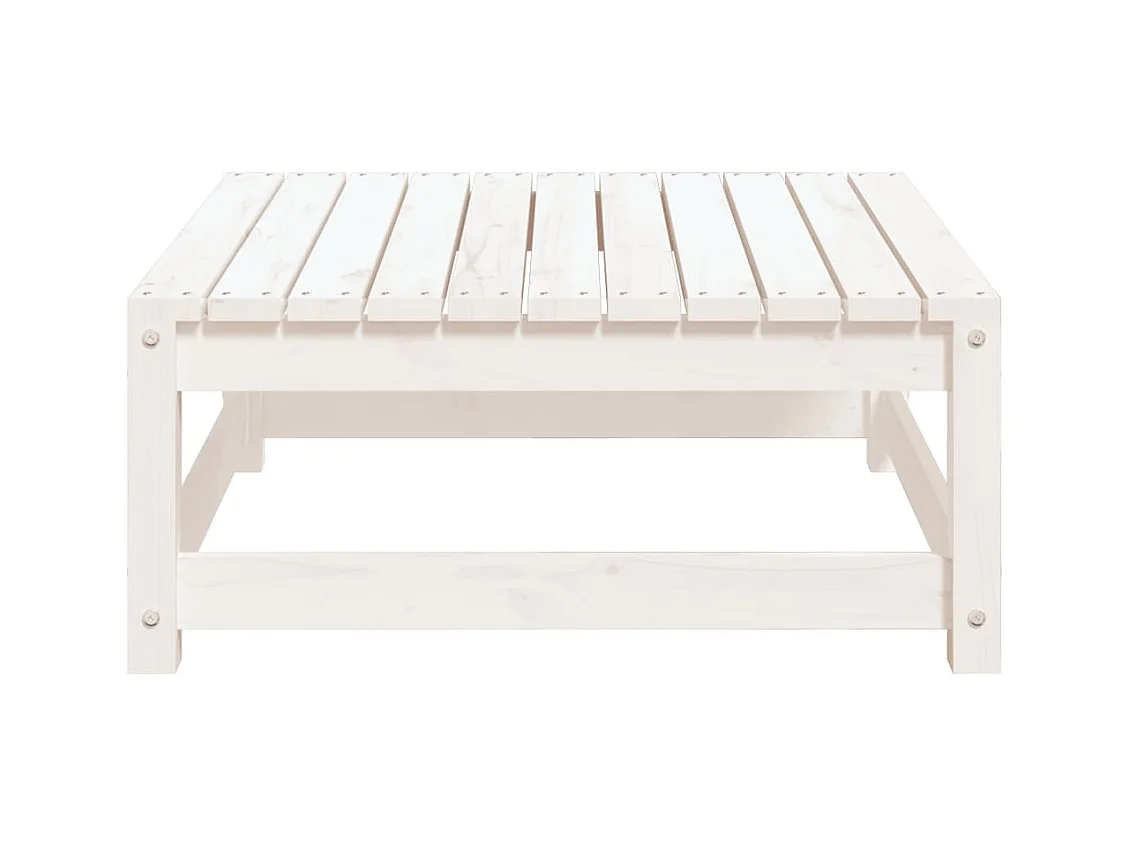 Aloys  Repose-pied de jardin blanc 70x70x30 cm bois de pin massif