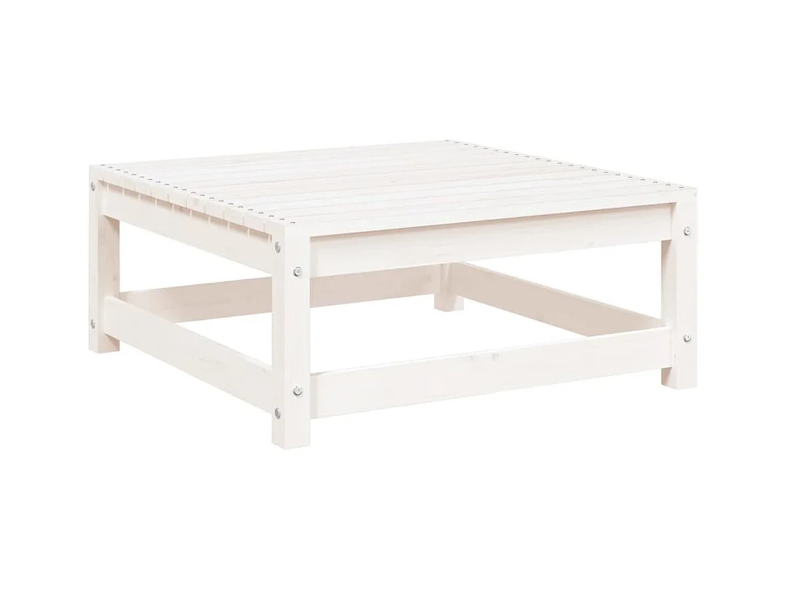 Aloys  Repose-pied de jardin blanc 70x70x30 cm bois de pin massif
