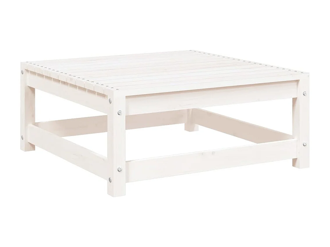 Aloys  Repose-pied de jardin blanc 70x70x30 cm bois de pin massif