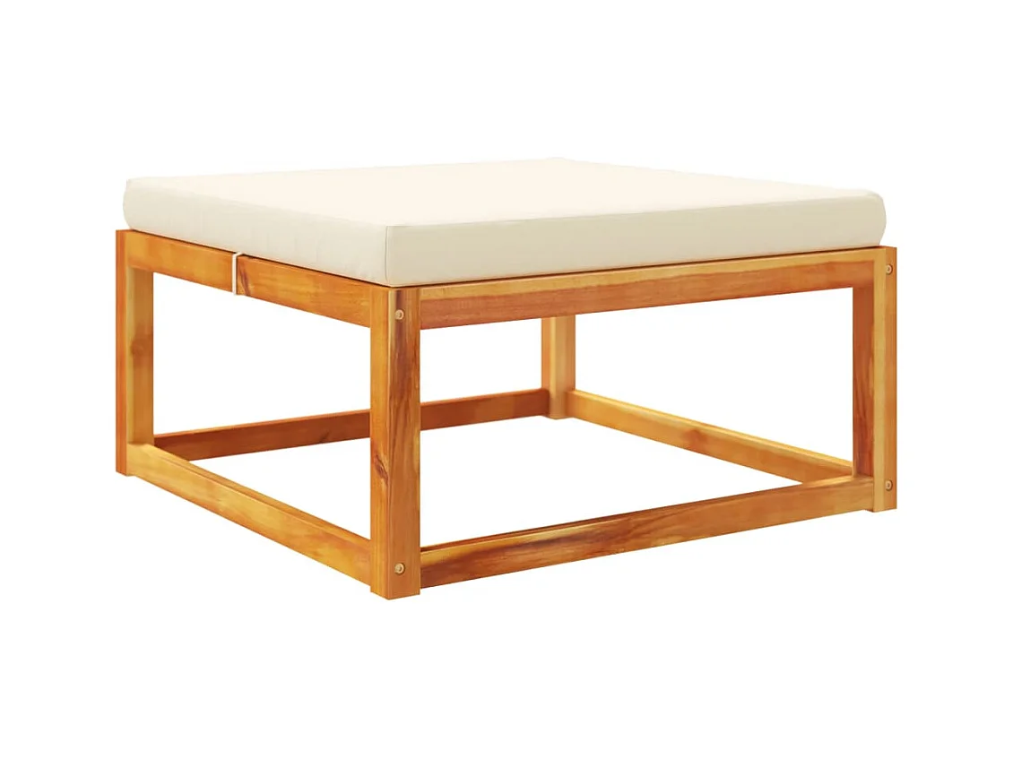 Blue Mound  Taburete de jardín con cojín madera maciza acacia 65x65x29 cm