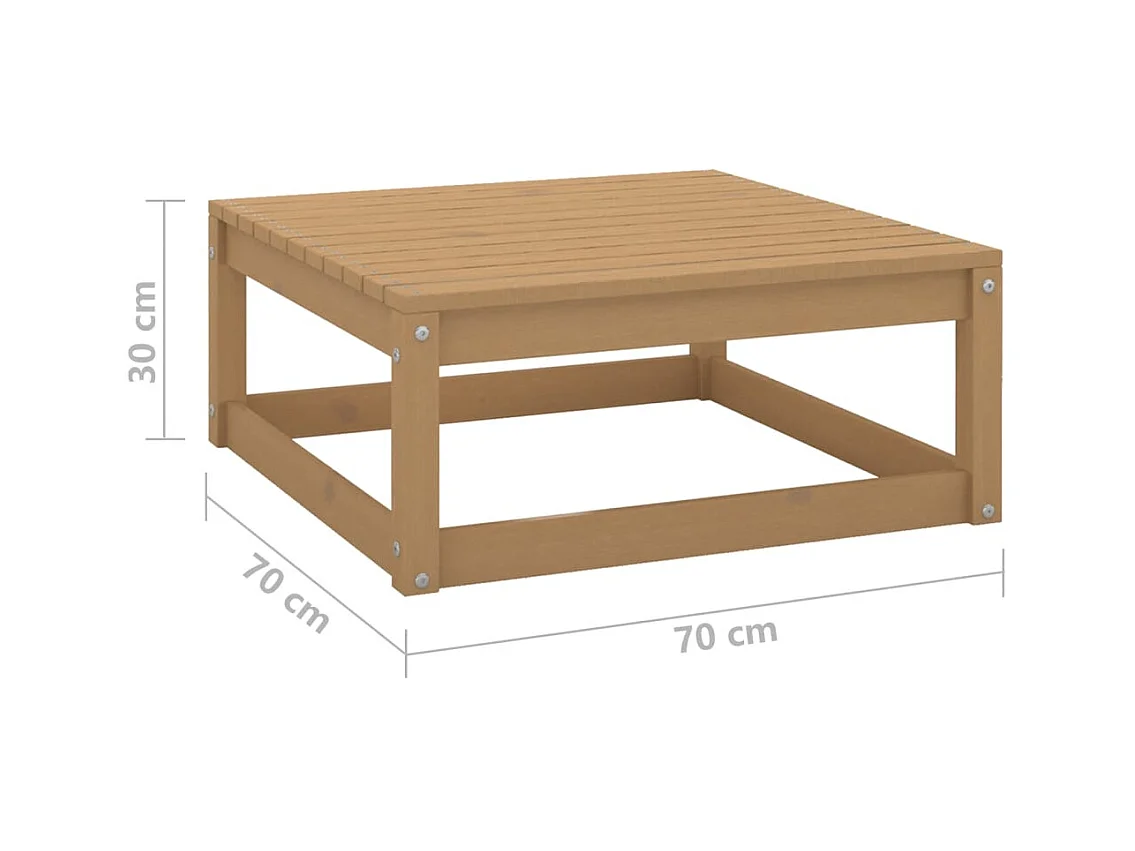 Aloys  Tuinvoetenbank 70x70x30 cm massief grenenhout honingbruin