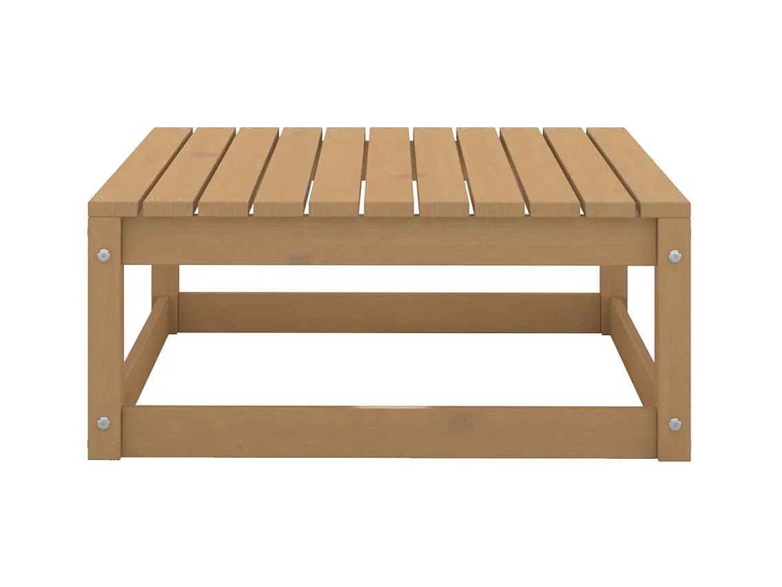 Aloys  Repose-pied de jardin 70x70x30cm marron miel bois de pin solide