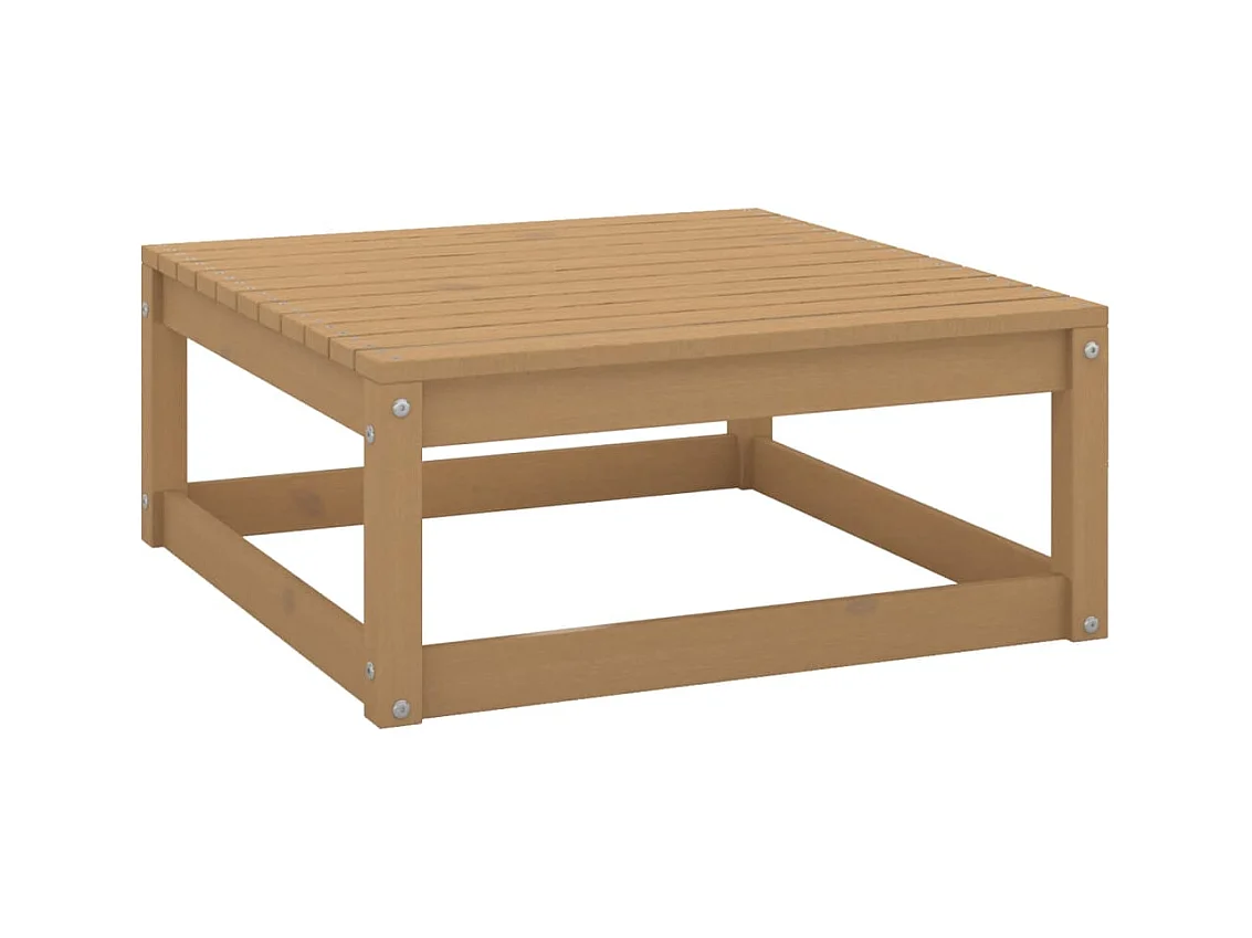Aloys  Repose-pied de jardin 70x70x30cm marron miel bois de pin solide
