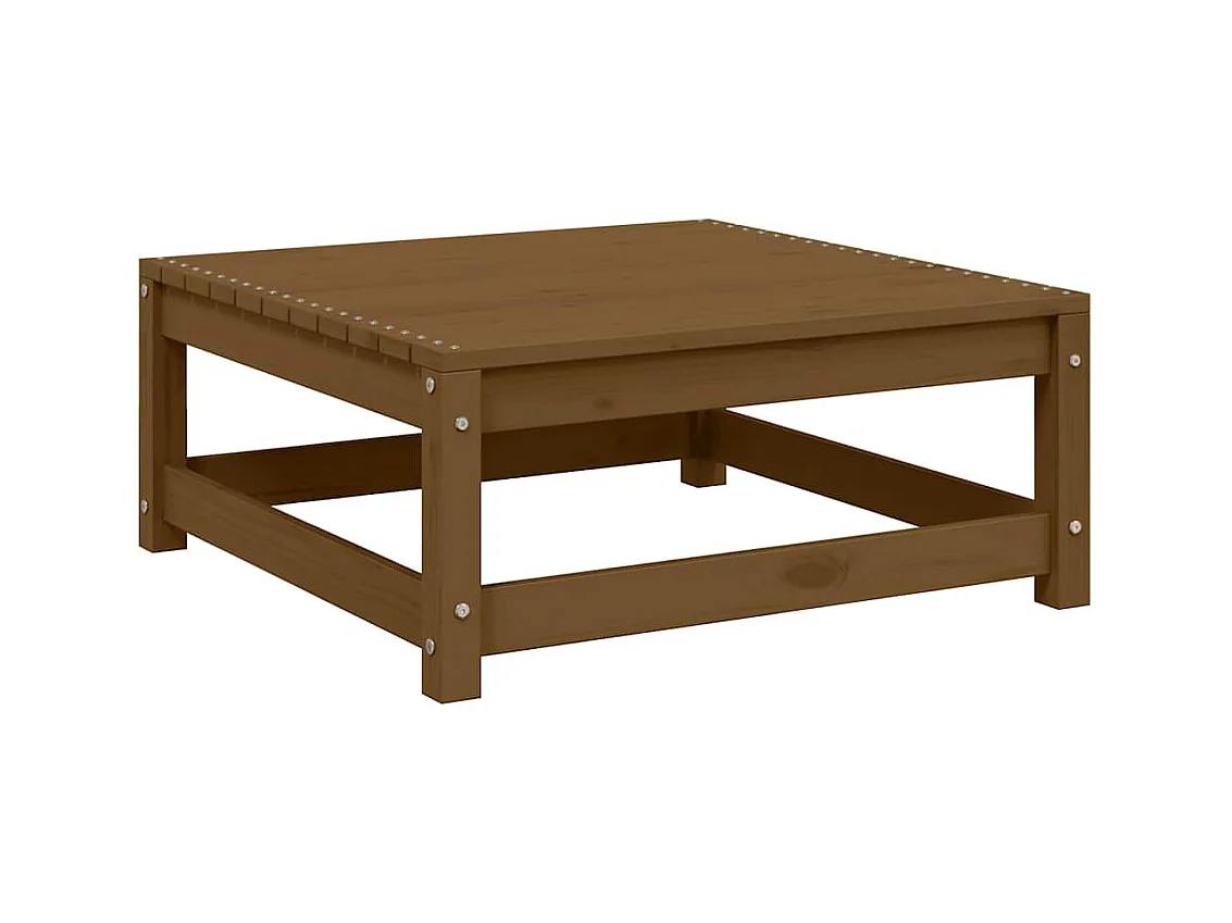 Aloys  Repose-pied de jardin 70x70x30cm marron miel bois de pin solide