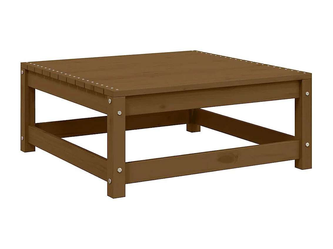 Aloys  Repose-pied de jardin 70x70x30cm marron miel bois de pin solide
