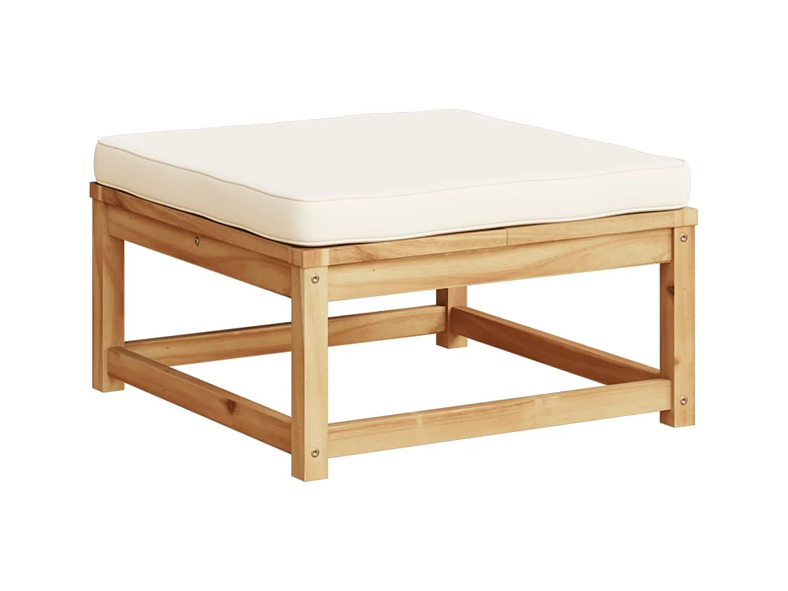 Yuki  Repose-pied de jardin avec coussins bois massif d'acacia