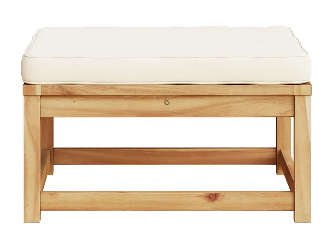 Yuki  Repose-pied de jardin avec coussins bois massif d'acacia