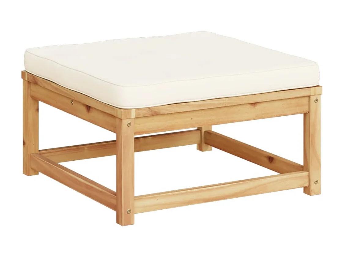 Yuki  Repose-pied de jardin avec coussins bois massif d'acacia