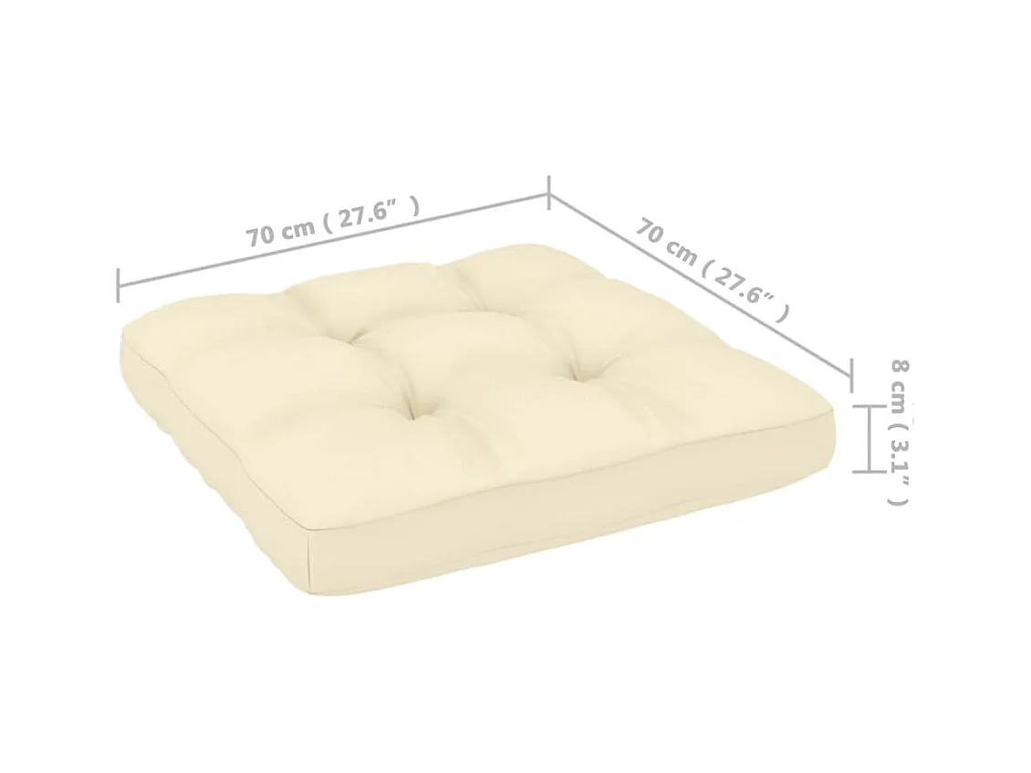 Koen  Repose-pied de jardin et coussin Marron miel Bois de pin massif