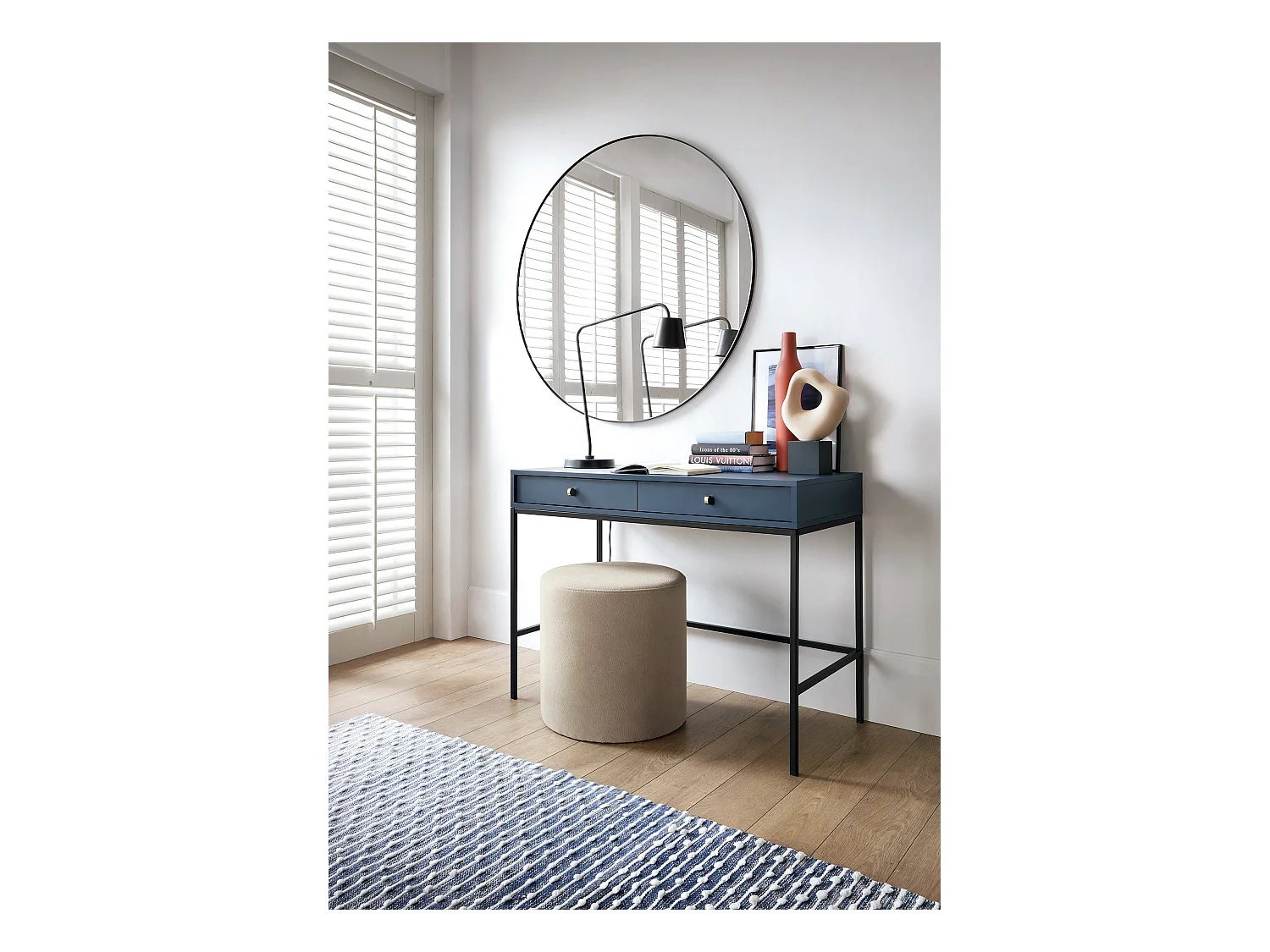 Console avec 2 tiroirs, 104x77 cm