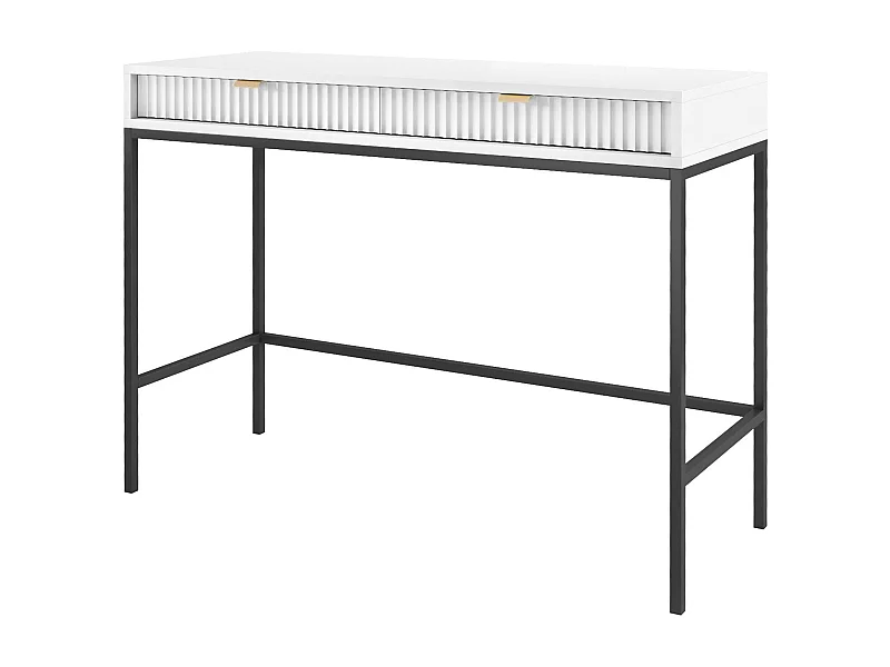 Konsolentisch mit 2 Schubladen und schwarzen Metallfüßen 104x78 cm