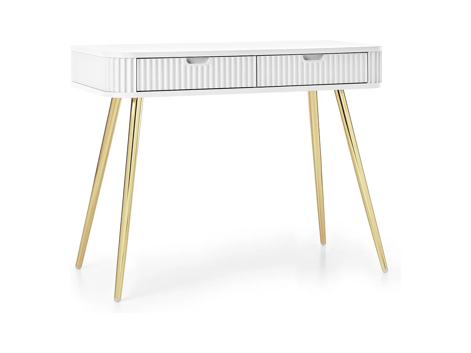 Console 2 tiroirs avec pieds dorés mats 103x80 cm