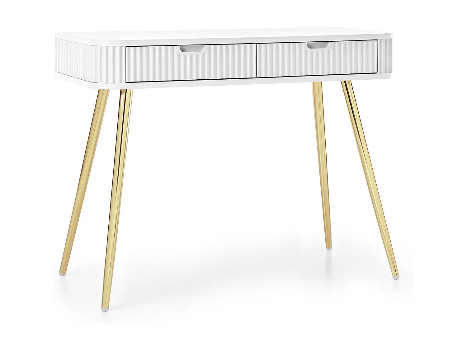 Console 2 tiroirs avec pieds dorés mats 103x80 cm