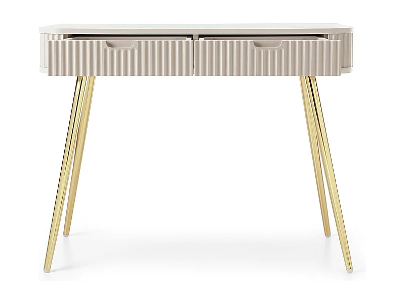 Consola de 2 cajones con patas doradas mate 103x80 cm