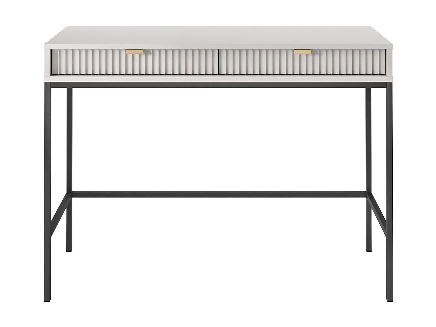 Console 2 tiroirs avec pieds en métal noir 104x78 cm