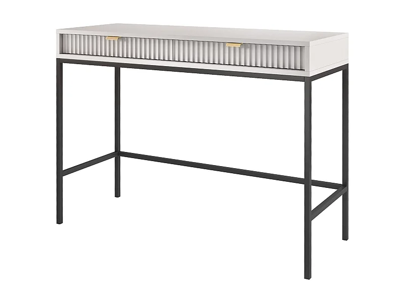 Console 2 tiroirs avec pieds en métal noir 104x78 cm