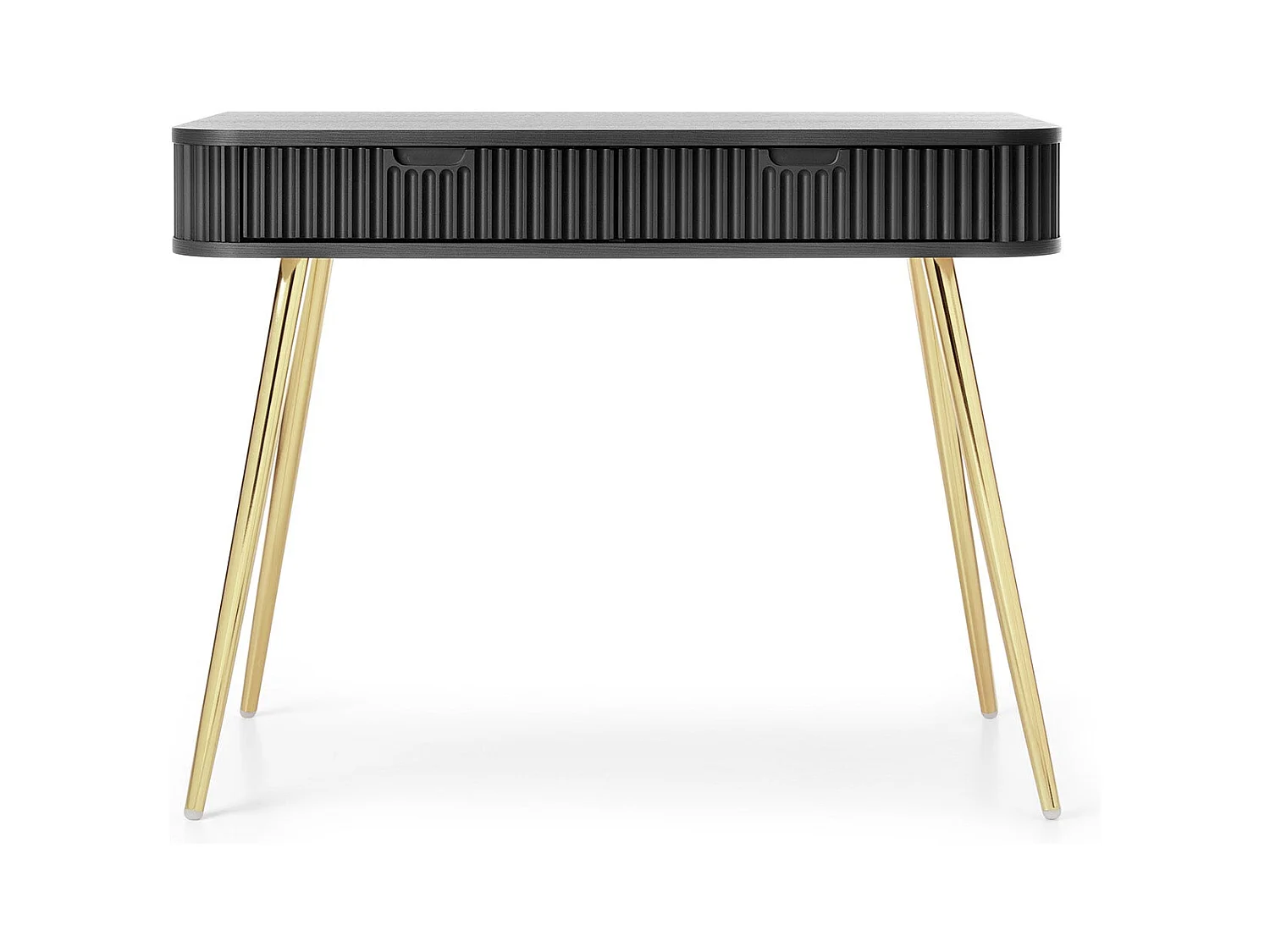 Console 2 tiroirs avec pieds dorés mats 103x80 cm