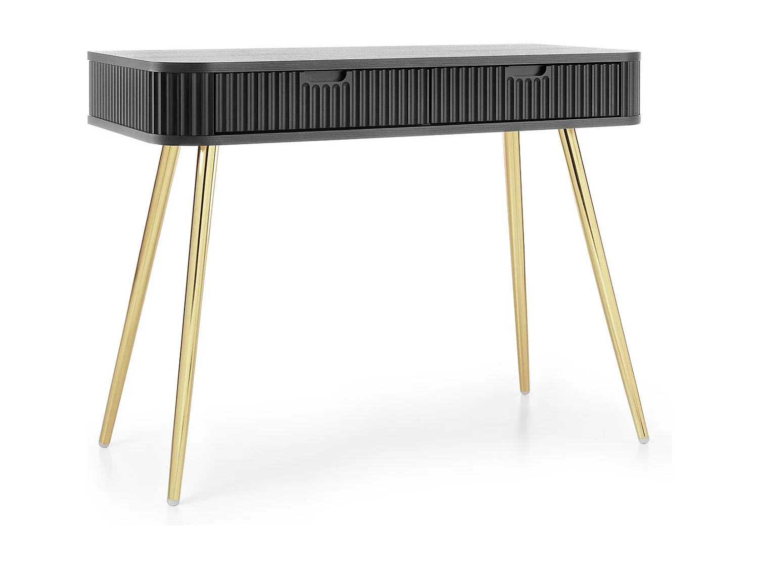 Console 2 tiroirs avec pieds dorés mats 103x80 cm