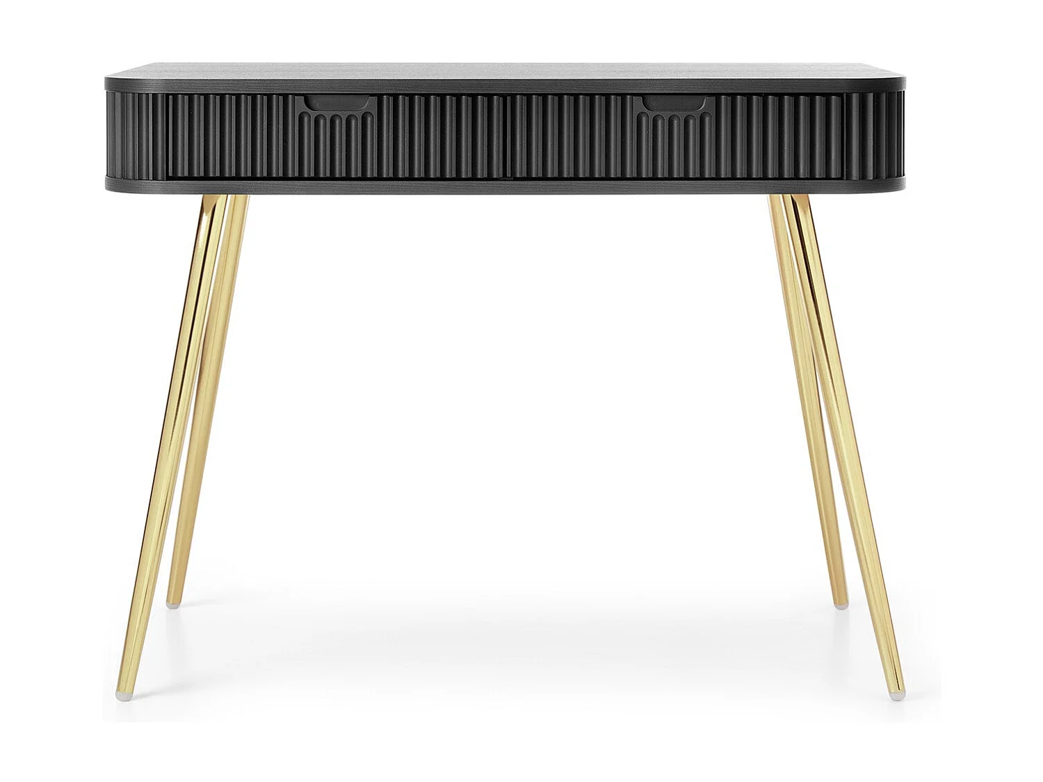 Console 2 tiroirs avec pieds dorés mats 103x80 cm